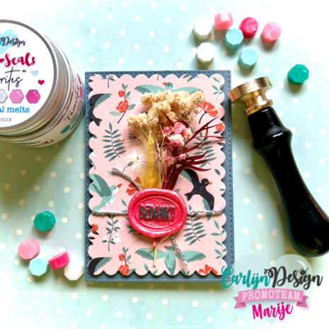 CarlijnDesign Wax Seal Stamper 5 "Bedankt ovaal" 1 Inch (CDWX-0017) (DISCONTINUED)