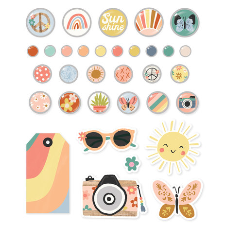 Simple Stories Boho Sunshine Decorative Brads (19923) (DISCONTINUED)