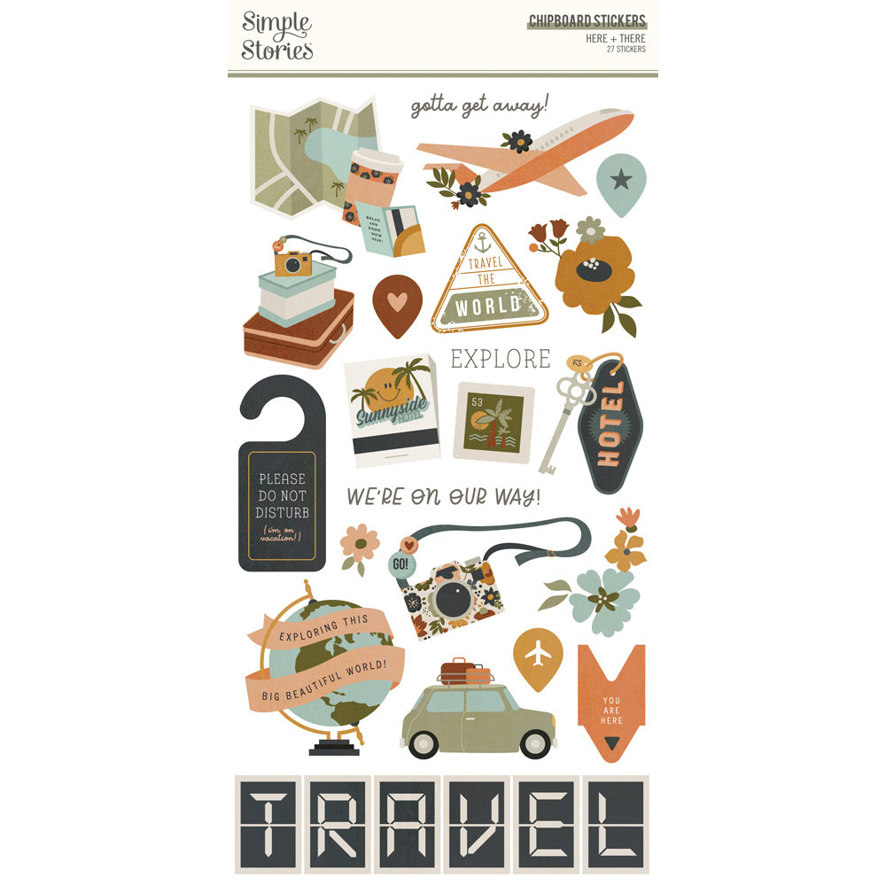 Simple Stories Here + There Chipboard Stickers (19816) (DISCONTINUED)