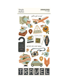 Simple Stories Here + There Chipboard Stickers (19816) (DISCONTINUED)