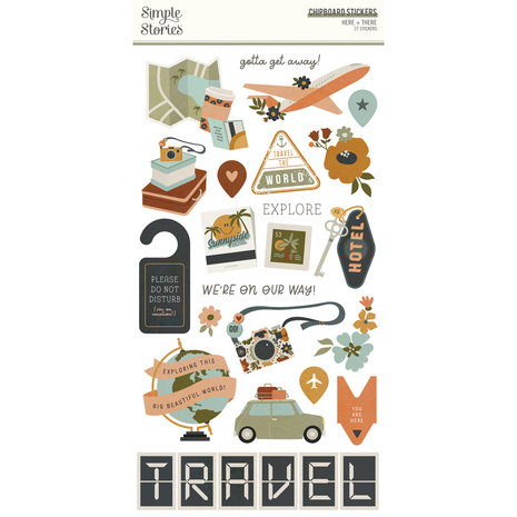 Simple Stories Here + There Chipboard Stickers (19816) (DISCONTINUED)