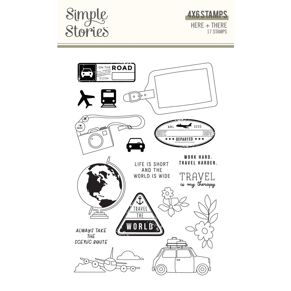 Simple Stories Here + There Clear Stamps (19815) (DISCONTINUED)