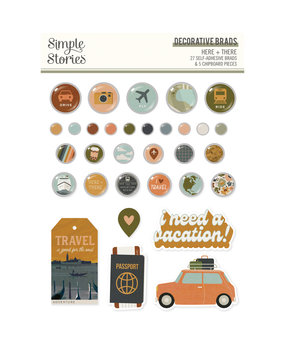 Simple Stories Here + There Decorative Brads (19823) (OUTLET)