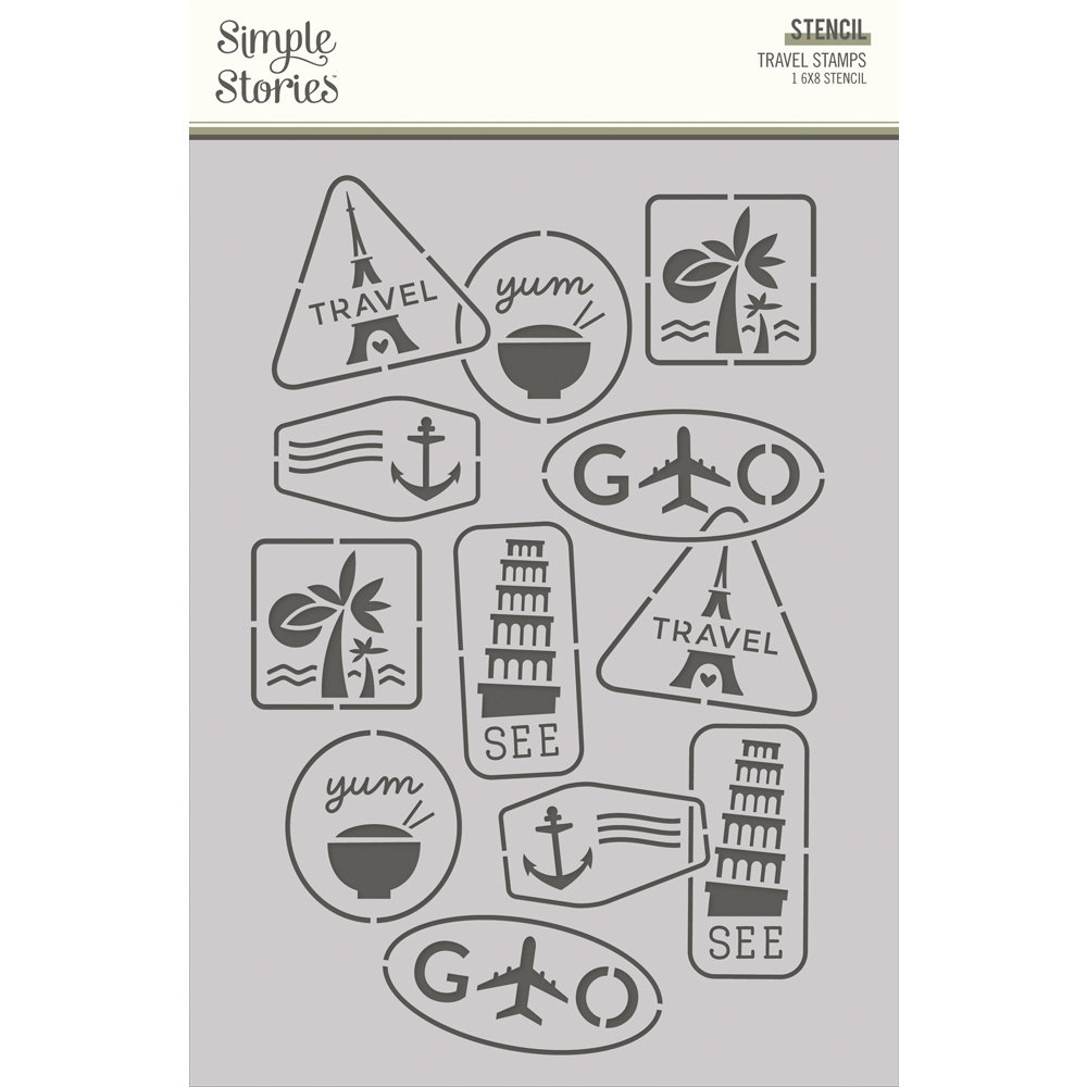Simple Stories Here + There Stencil Travel Stamps (19826) (DISCONTINUED)