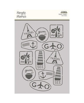Simple Stories Here + There Stencil Travel Stamps (19826) (DISCONTINUED)