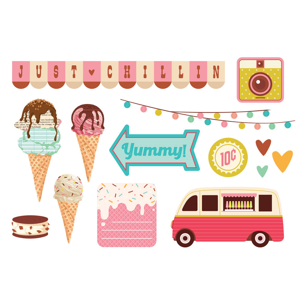 Simple Stories Retro Summer Simple Pages Pieces (20027) (DISCONTINUED)