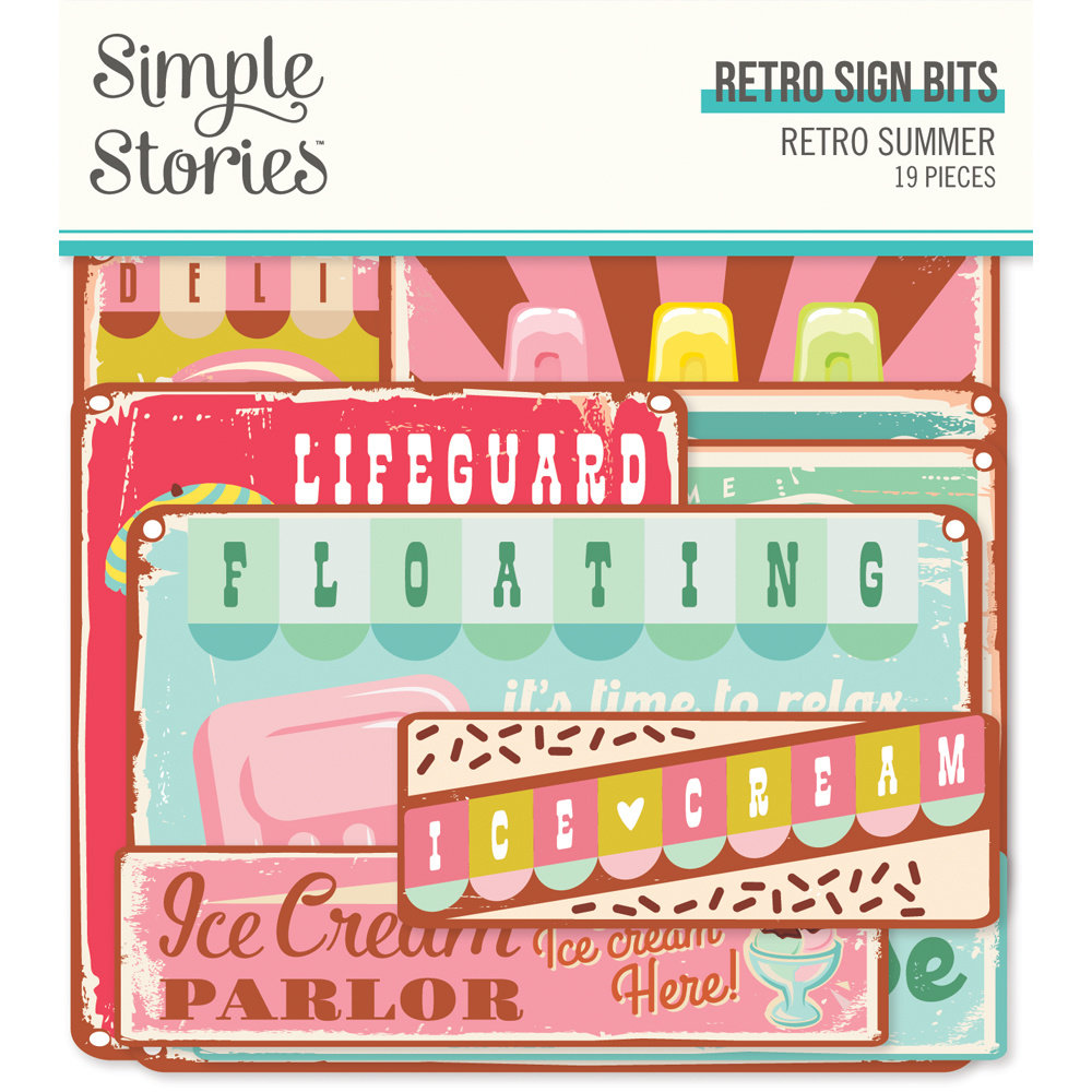 Simple Stories Retro Summer Retro Sign Bits (20019) (DISCONTINUED)
