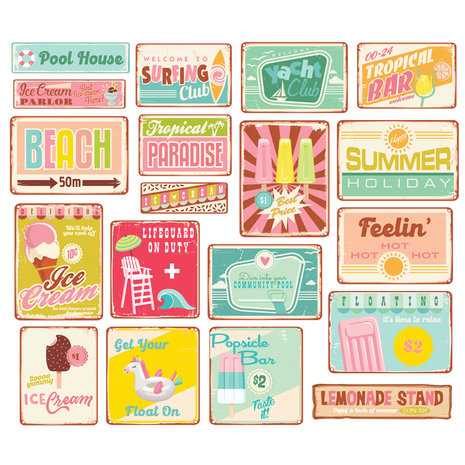 Simple Stories Retro Summer Retro Sign Bits (20019) (DISCONTINUED)