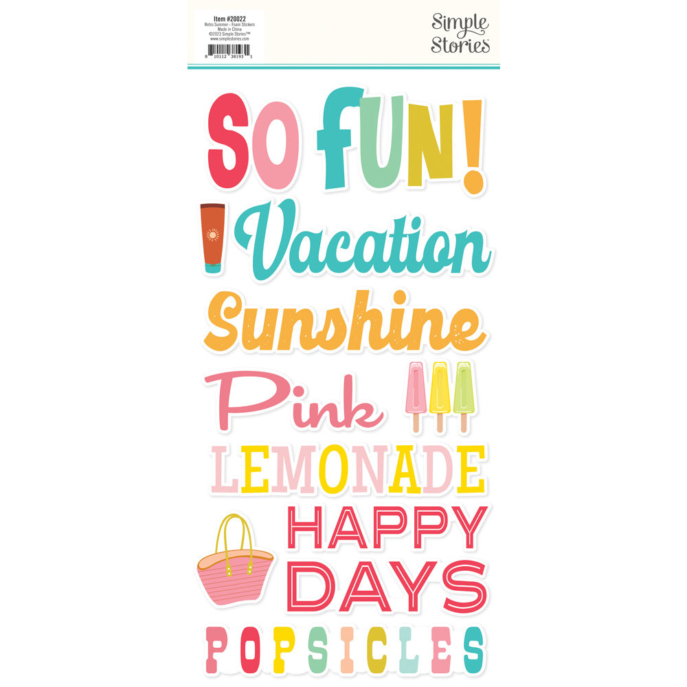 Simple Stories Retro Summer Foam Stickers (20022) (DISCONTINUED)