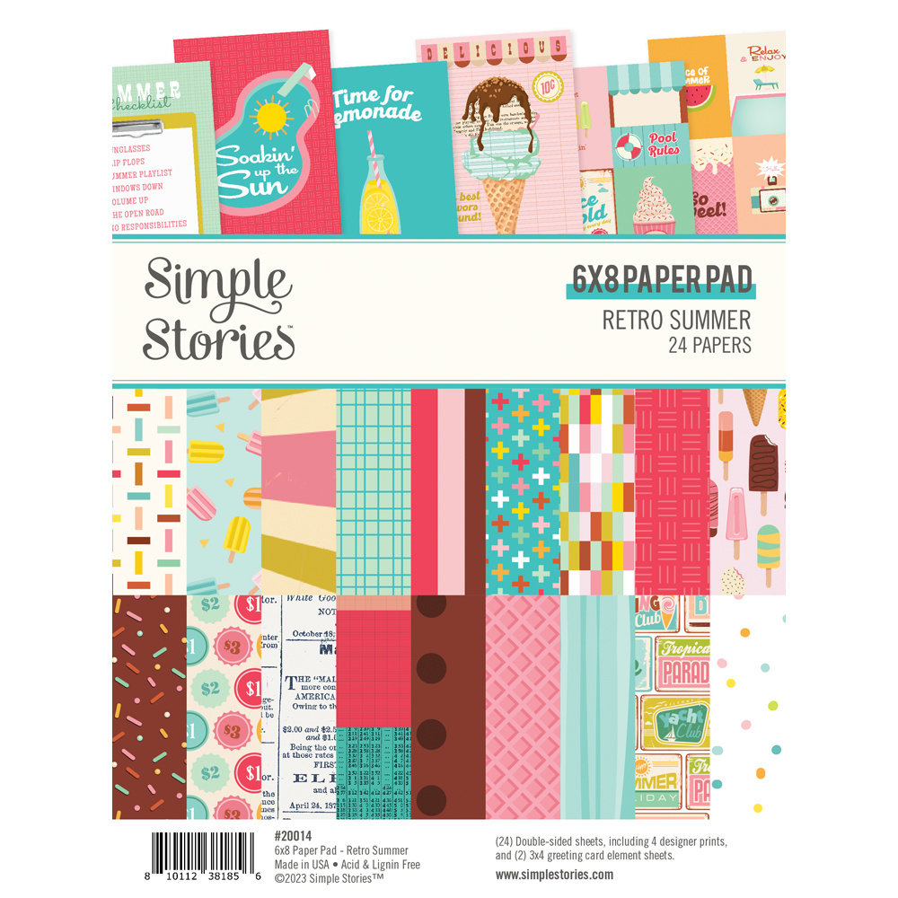 Simple Stories Retro Summer 6x8 Inch Paper Pad (20014) (DISCONTINUED)