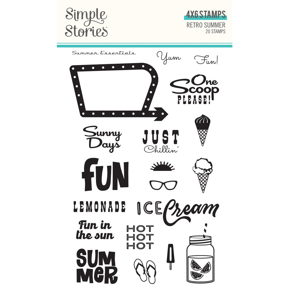 Simple Stories Retro Summer Clear Stamps (20015) (DISCONTINUED)