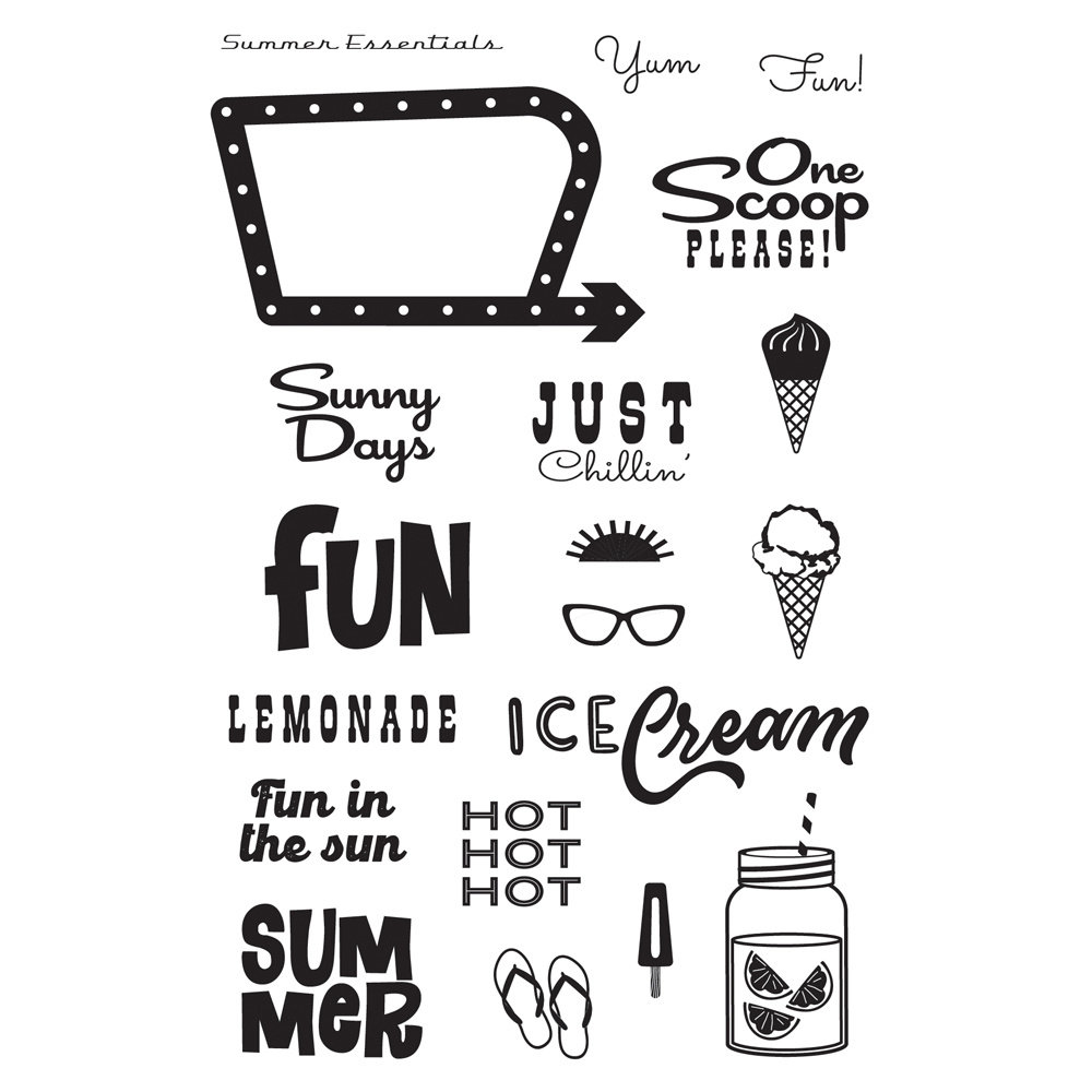 Simple Stories Retro Summer Clear Stamps (20015) (DISCONTINUED)