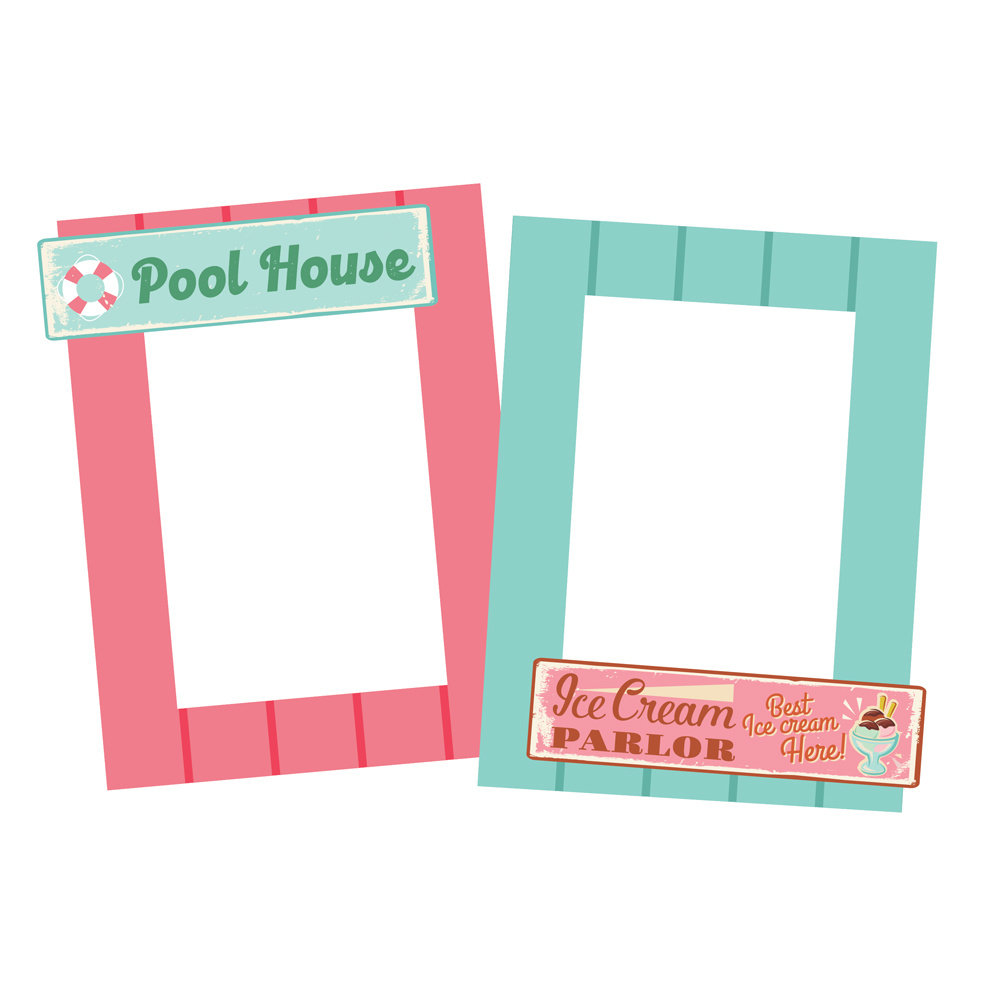 Simple Stories Retro Summer Chipboard Frames (20021) (DISCONTINUED)