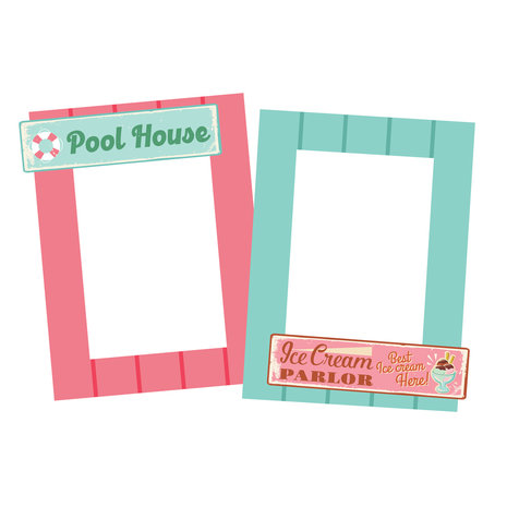 Simple Stories Retro Summer Chipboard Frames (20021) (DISCONTINUED)