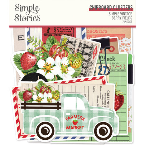 Simple Stories Simple Vintage Berry Fields Chipboard Clusters (20127) (DISCONTINUED)