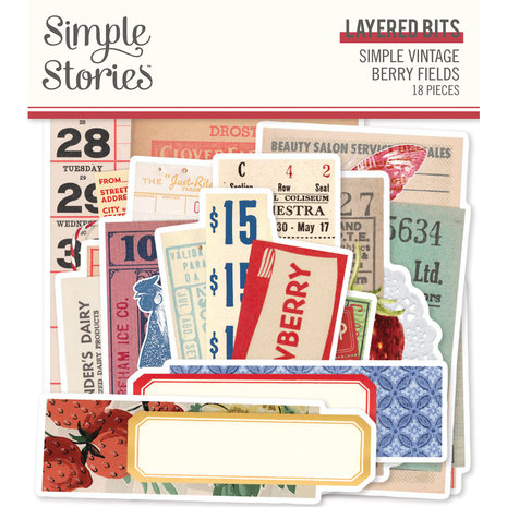 Simple Stories Simple Vintage Berry Fields Layered Bits (20123) (DISCONTINUED)