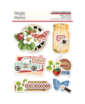 Simple Stories Simple Vintage Berry Fields Layered Chipboard (20129) (DISCONTINUED)