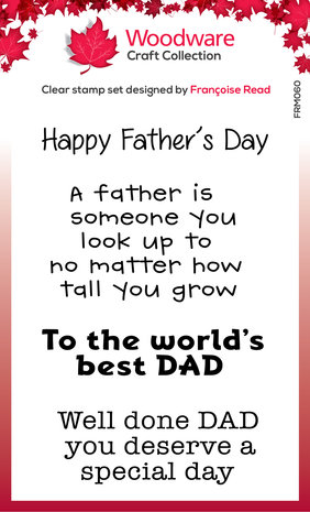 Woodware Best Dad Clear Stamps (FRM060) (OUTLET) Woodware Best Dad Clear Stamps (FRM060) (OUTLET)