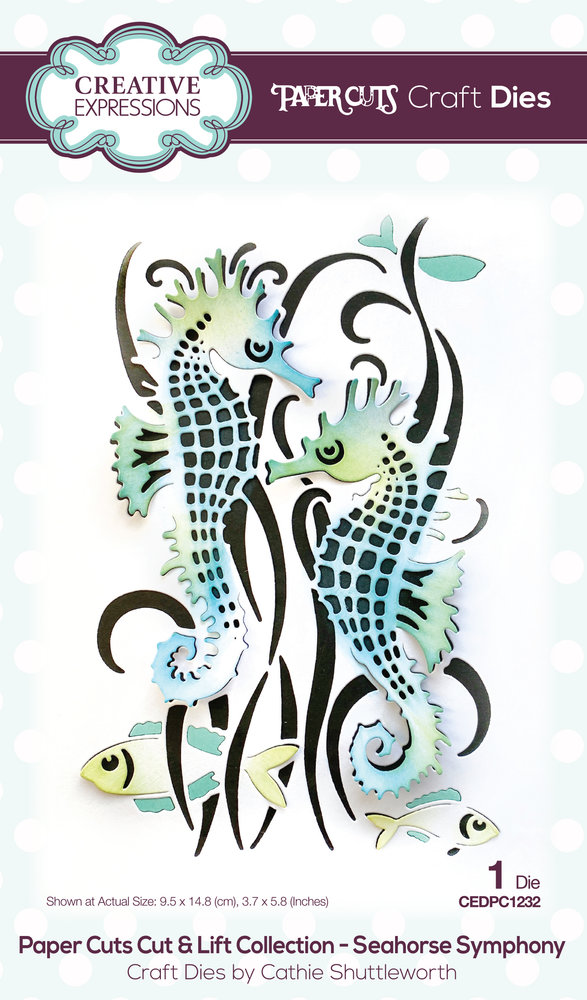 Creative Expressions Cathie Shuttleworth Paper Cuts Cut & Lift Seahorse Symphony (CEDPC1232) (OUTLET)