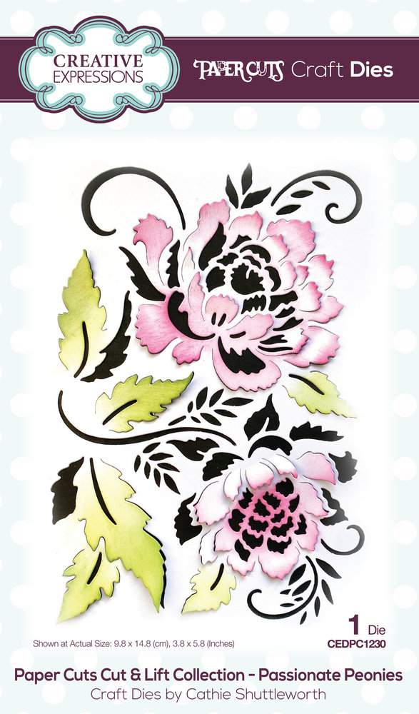 Creative Expressions Cathie Shuttleworth Paper Cuts Cut & Lift Passionate Peonies (CEDPC1230) (OUTLET)
