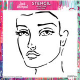 Creative Expressions Jane Davenport 6x6 Inch Stencil Head Turn 3/4 Turn (CEJDST014) (OUTLET)