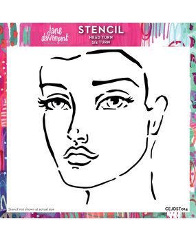 Creative Expressions Jane Davenport 6x6 Inch Stencil Head Turn 3/4 Turn (CEJDST014) (OUTLET)