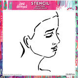 Creative Expressions Jane Davenport 6x6 Inch Stencil Head Turn Looking Down (CEJDST012) (OUTLET)