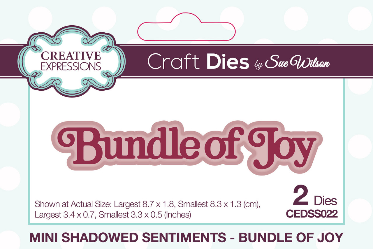 Creative Expressions Sue Wilson Craft Die Mini Shadowed Sentiments Bundle Of Joy (CEDSS022) (OUTLET)