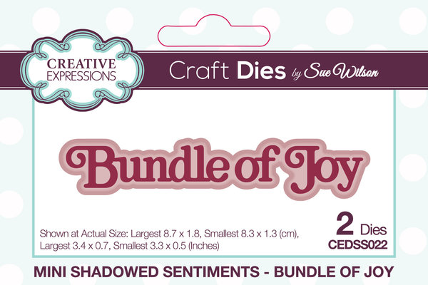 Creative Expressions Sue Wilson Craft Die Mini Shadowed Sentiments Bundle Of Joy (CEDSS022) (OUTLET)