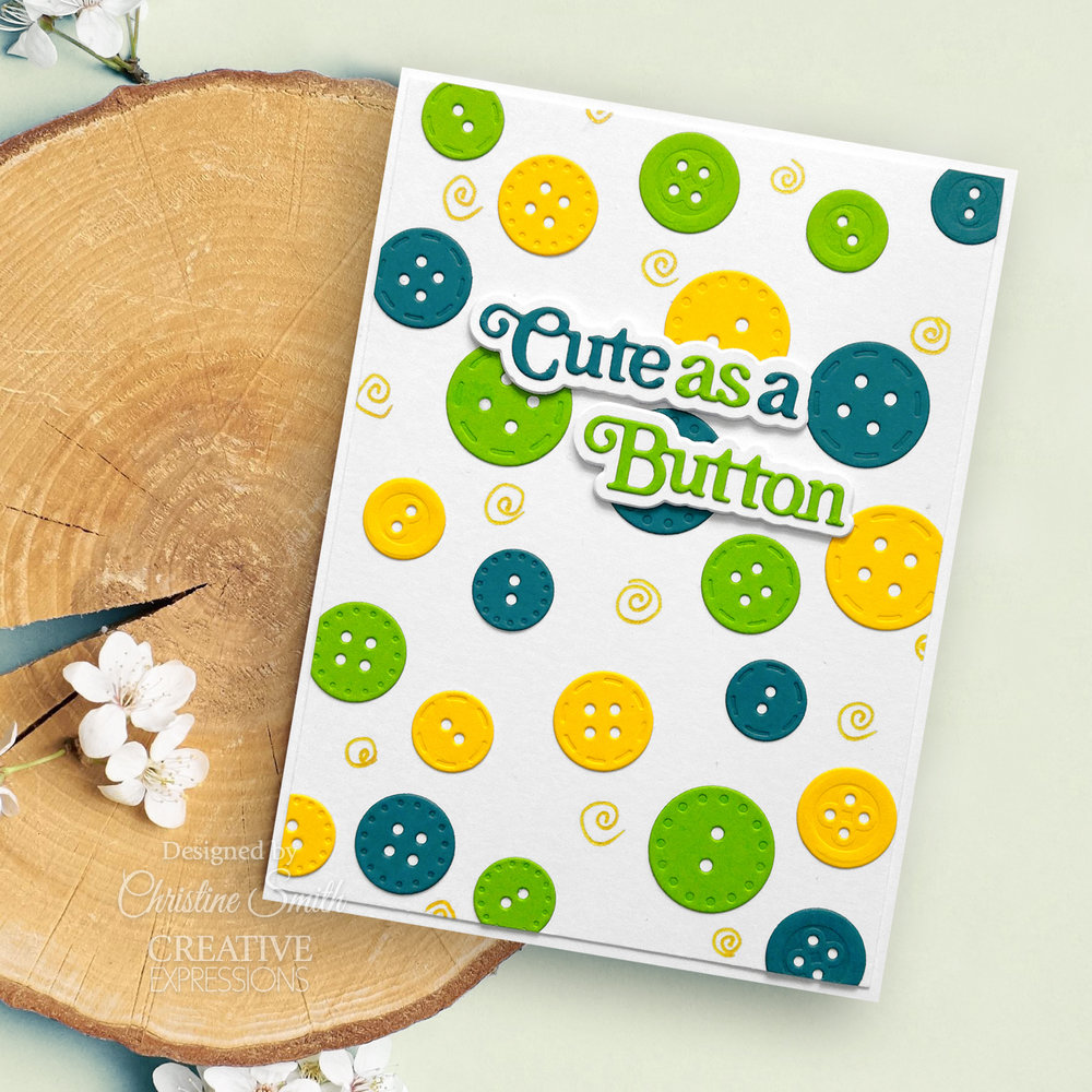 Creative Expressions Sue Wilson Craft Die Mini Shadowed Sentiments Cute As A Button (CEDSS023) (OUTLET) Creative Expressions Sue Wilson Craft Die Mini Shadowed Sentiments Cute As A Button (CEDSS023) (OUTLET)