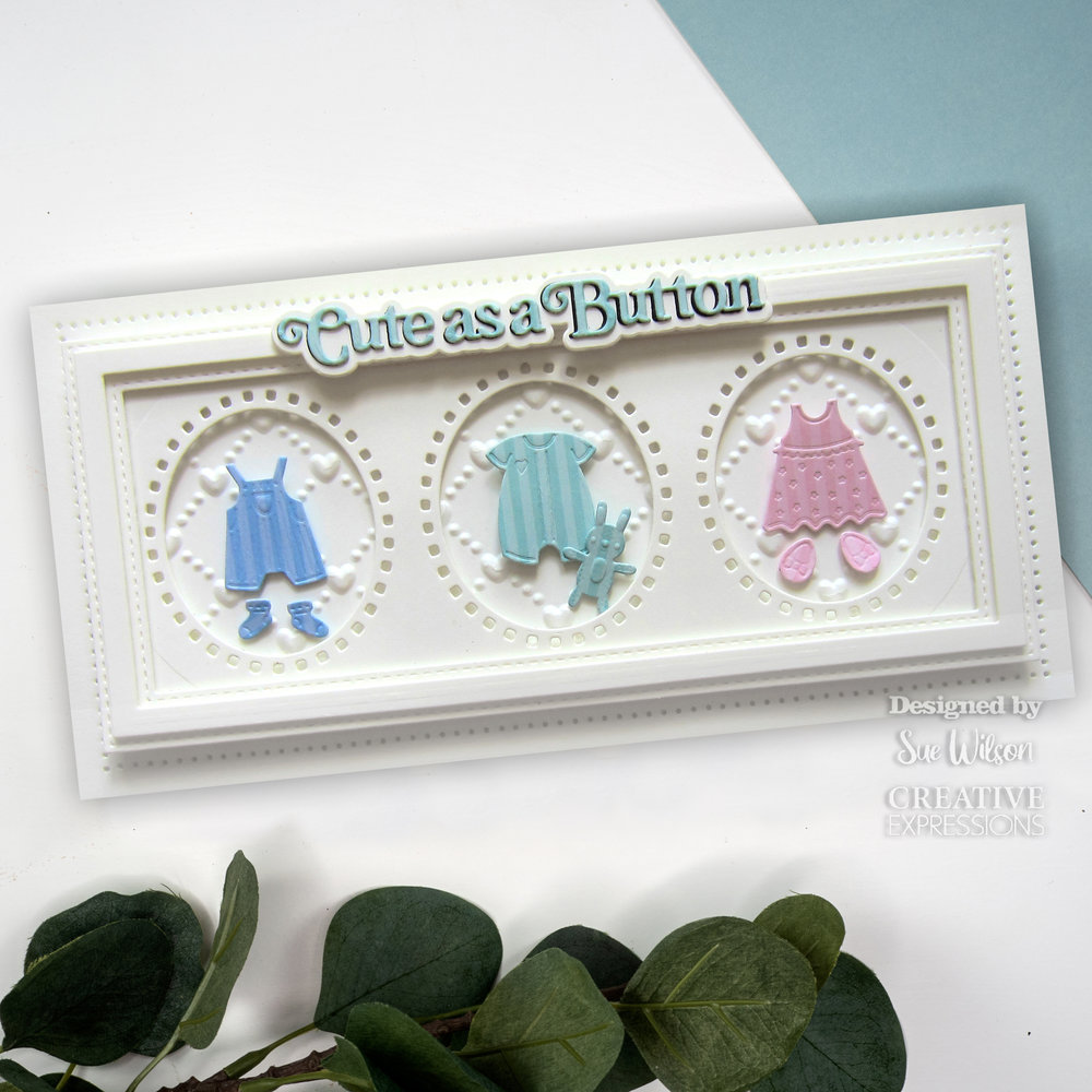 Creative Expressions Sue Wilson Craft Die Mini Shadowed Sentiments Cute As A Button (CEDSS023) (OUTLET) Creative Expressions Sue Wilson Craft Die Mini Shadowed Sentiments Cute As A Button (CEDSS023) (OUTLET)