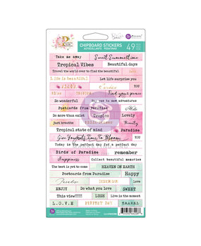 Prima Marketing Postcards from Paradise Chipboard Stickers (49pcs) (662288) (DISCONTINUED)