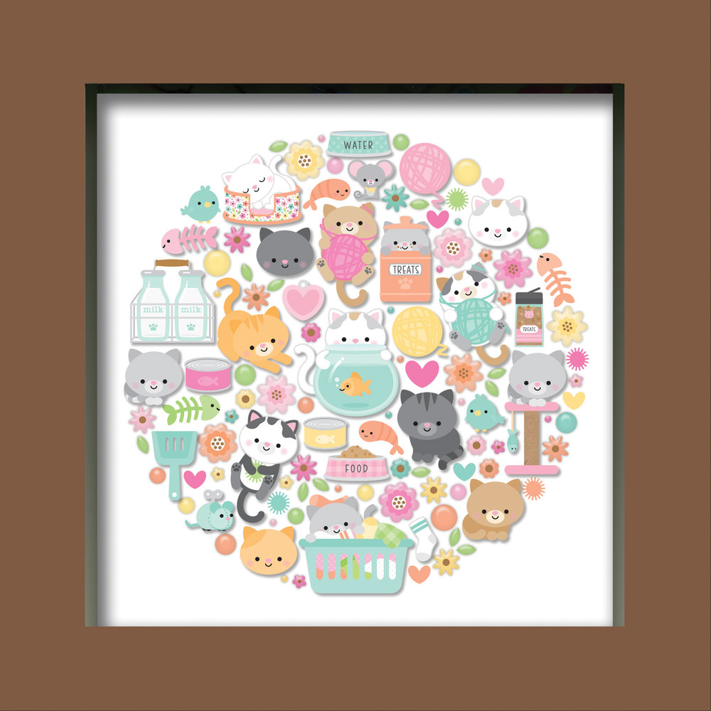 Doodlebug Design Pretty Kitty Shadow Box Kit (8130) (DISCONTINUED)