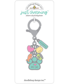 Doodlebug Design I Love My Cat Just Charming Clip & Keychain (7618) (DISCONTINUED)