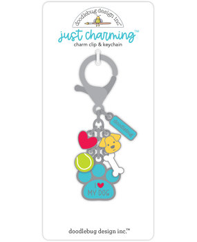 Doodlebug Design I Love My Dog Just Charming Clip & Keychain (7664) (DISCONTINUED)