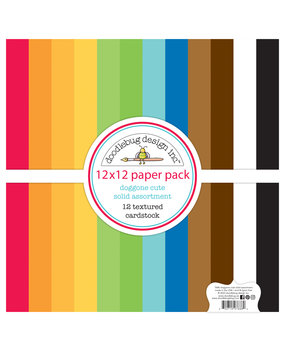 Doodlebug Design Doggone Cute 12x12 Inch Textured Cardstock Assortment Pack (7686) (DISCONTINUED)