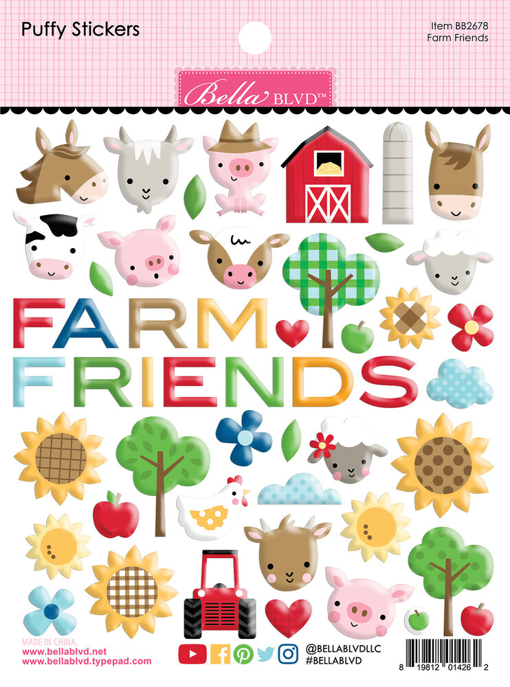 Bella BLVD Farm Friends Puffy Stickers (BB2678) (DISCONTINUED) Bella BLVD Farm Friends Puffy Stickers (BB2678) (DISCONTINUED)