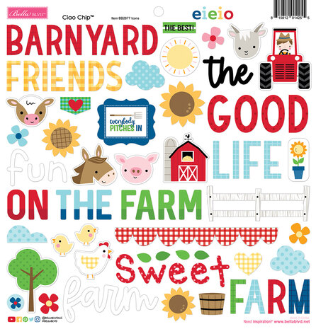 Bella BLVD EIEIO Ciao Chipboard Icons (BB2677) (DISCONTINUED)