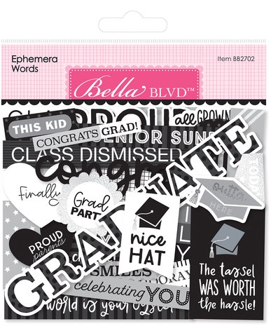 Bella BLVD Cap & Gown Ephemera Words (BB2702) (OUTLET) Bella BLVD Cap & Gown Ephemera Words (BB2702) (OUTLET)