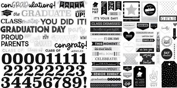 Bella BLVD Cap & Gown Ephemera Words (BB2702) (OUTLET) Bella BLVD Cap & Gown Ephemera Words (BB2702) (OUTLET)