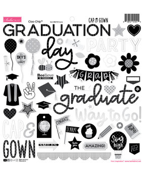 Bella BLVD Cap & Gown Ciao Chipboard Icons (BB2703) (DISCONTINUED)