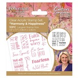 Crafter's Companion Bohemian Collection Clear Stamp Sentiment Harmony & Happiness (S-BOH-CA-ST-HAHA) (OUTLET)