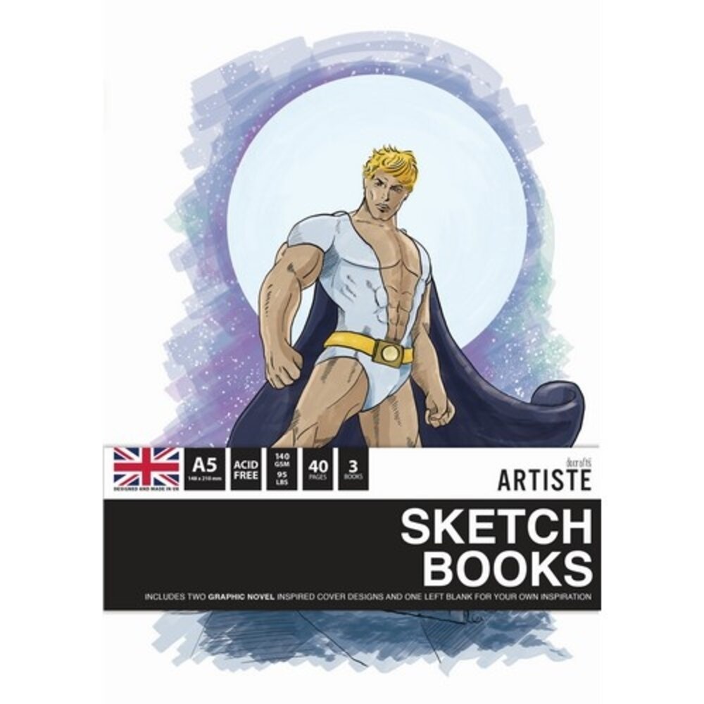 Docrafts Artiste A5 Sketchbooks Graphic Novel (3 books) (DOA 101140) (DISCONTINUED)