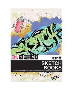 Docrafts Artiste A5 Sketchbooks Graffiti Tattoo (3 books) (DOA 101144) (DISCONTINUED)