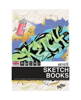 Docrafts Artiste A4 Sketchbooks Graffiti Tattoo (3 books) (DOA 101145) (DISCONTINUED)