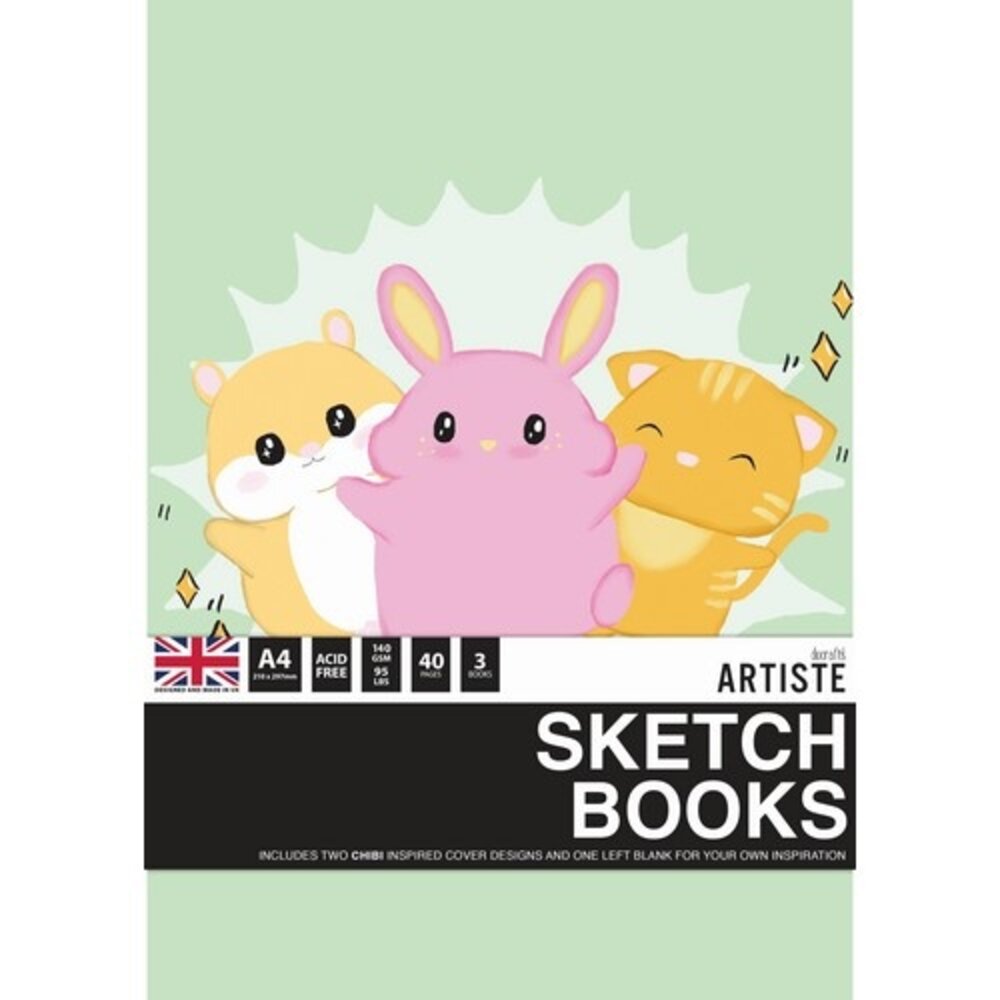 Artiste A4 Sketchbooks Chibi (3 books) (DOA 101139) - Craftlines B.V.