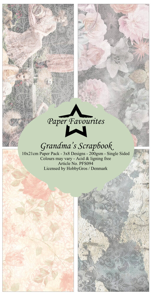 Paper Favourites Grandma's Scrapbook Slim Paper Pack (PFS094) (DISCONTINUED) Paper Favourites Grandma's Scrapbook Slim Paper Pack (PFS094) (DISCONTINUED)