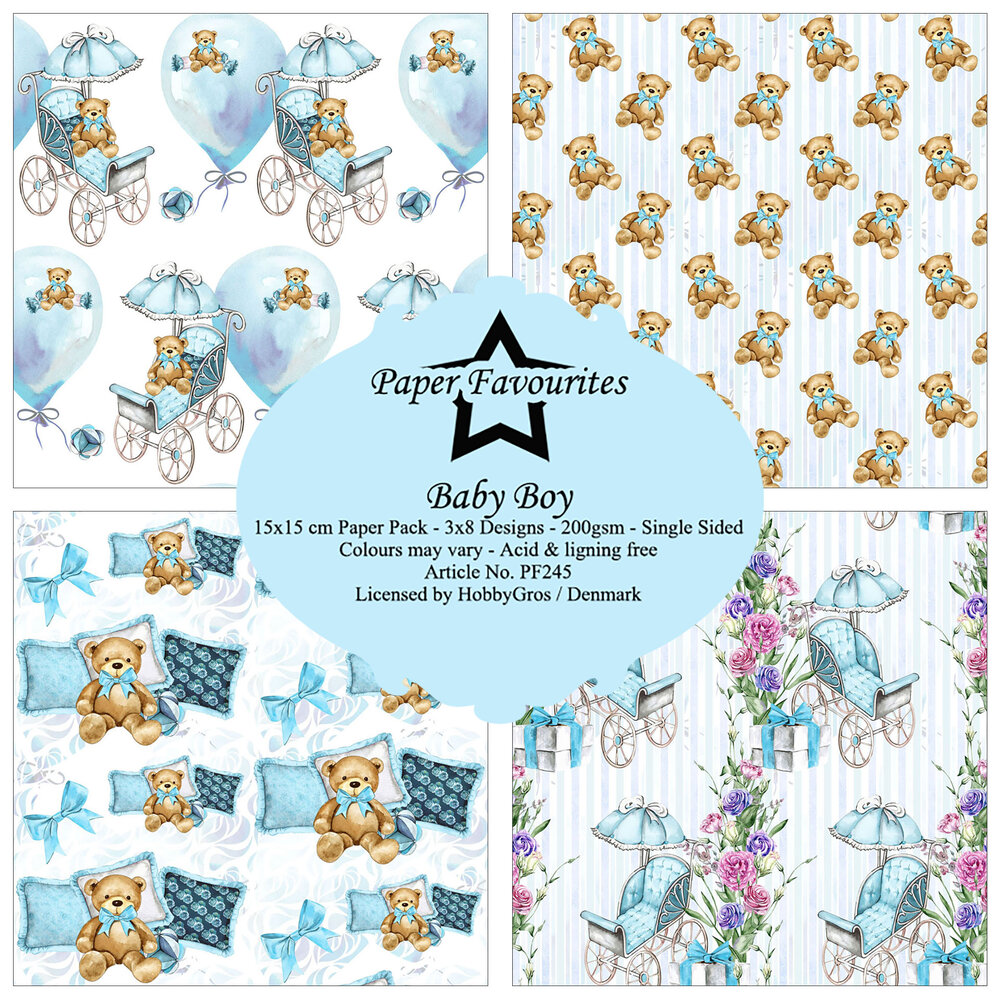 Paper Favourites Baby Boy 6x6 Inch Paper Pack (PF245) (DISCONTINUED)