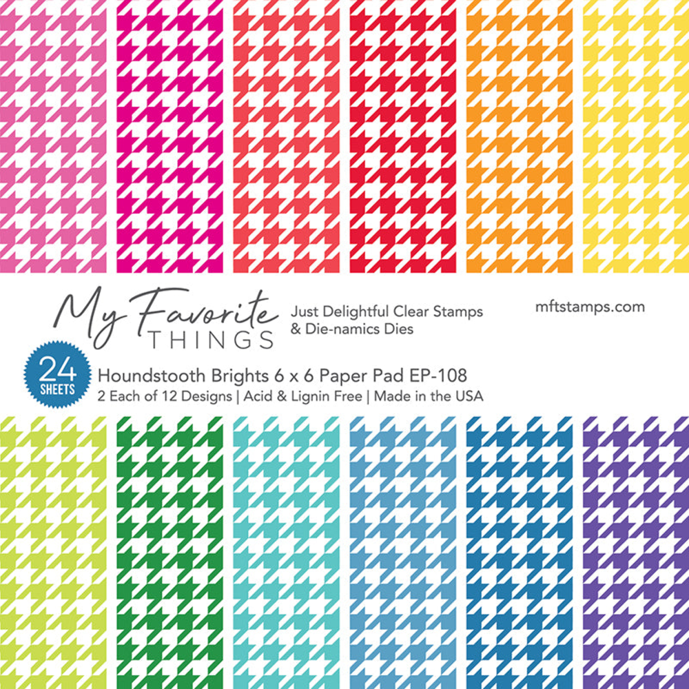 My Favorite Things Houndstooth Brights 6x6 Inch Paper Pad (MFTEP-108) (OUTLET)