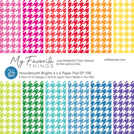 My Favorite Things Houndstooth Brights 6x6 Inch Paper Pad (MFTEP-108) (OUTLET)